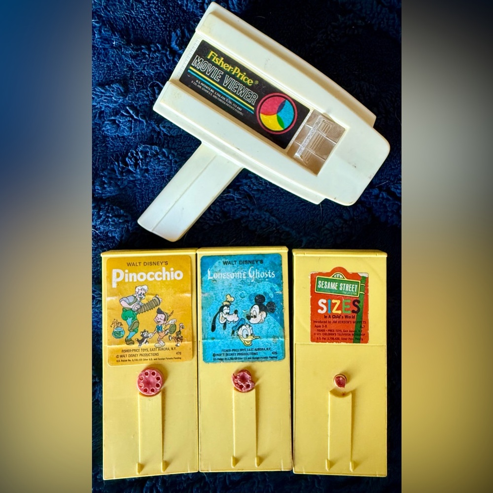 Vintage Fisher Price Movie Viewer with Three Movies